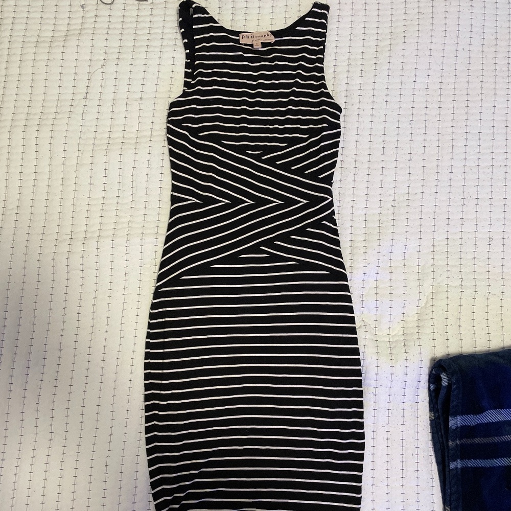 Philosophy Body con black and white dress
